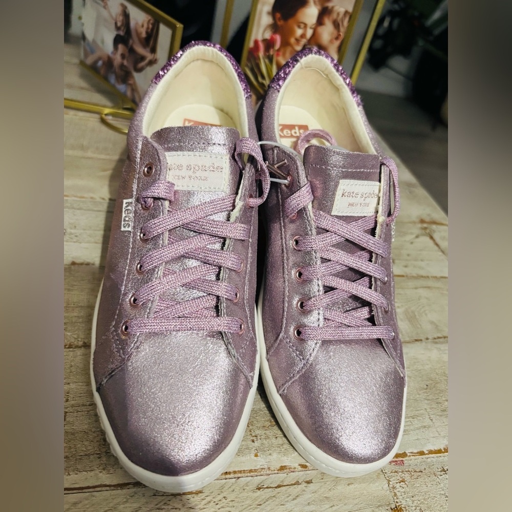 New Kate Spade Women's Lilac Leather Sneakers ✨🫶👸🏻